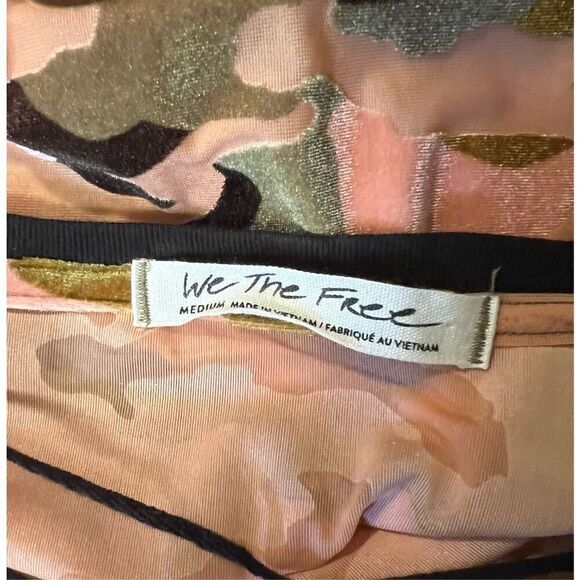 We the Free Free People Pink Camo Velvet Burn Out Boxy Top M - Picture 7 of 8